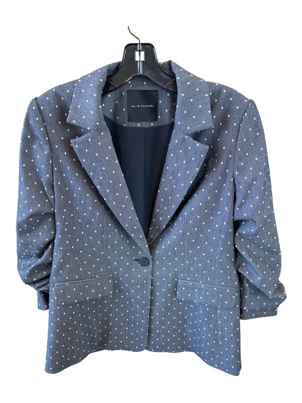 Elie Tahari Navy Blue Polka Dot Blazer